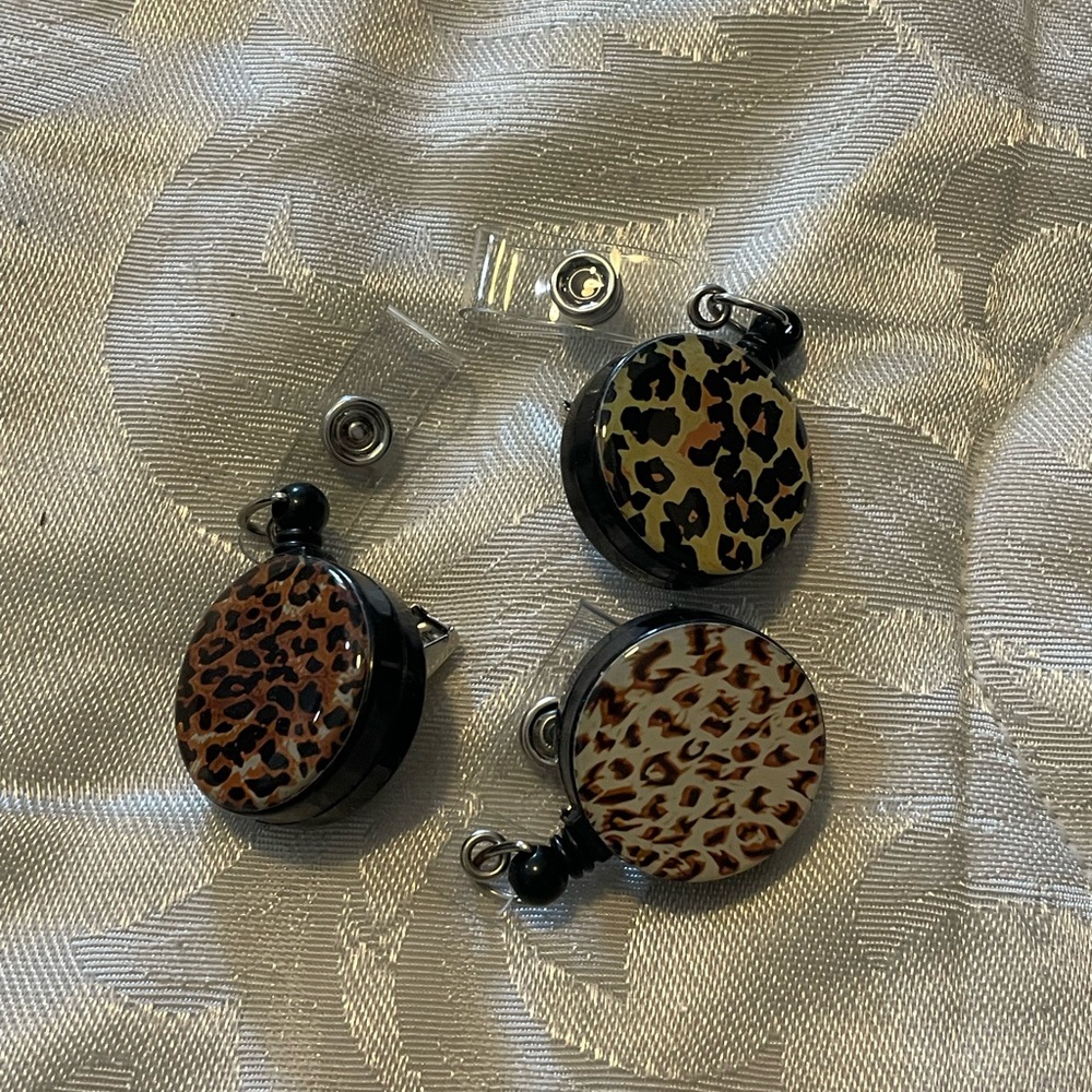 Leopard Print Retractable Badge Holders